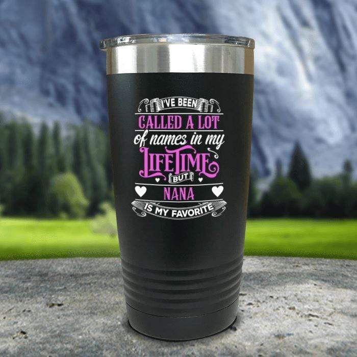 Personalized Grandparents Color Printed Tumblers Tumbler Nocturnal Coatings 20oz Tumbler Black 