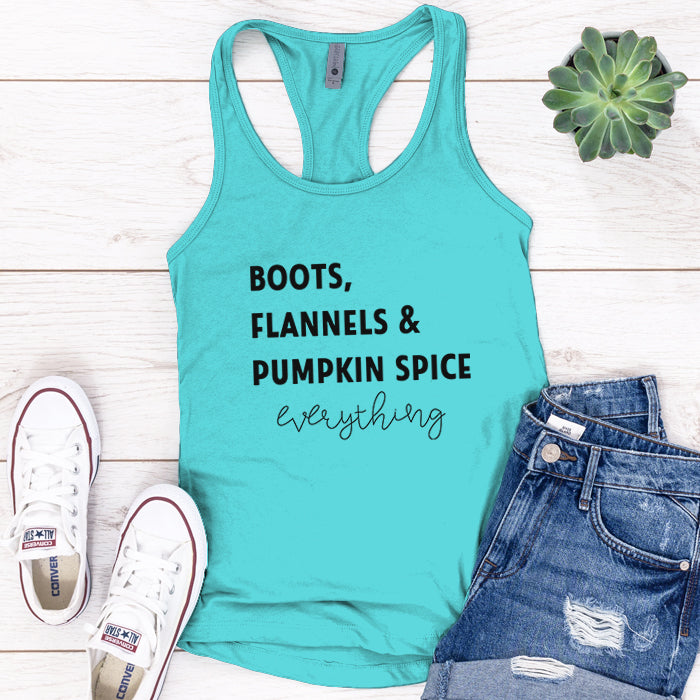 Boots Flannels & Pumpkin Spice Premium Tank Top