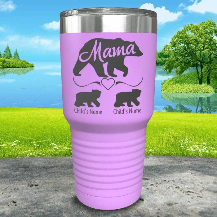 Mama Bear (CUSTOM) With Child's Name Engraved Tumblers Tumbler ZLAZER 30oz Tumbler Lavender 