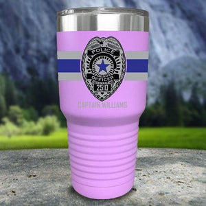 Personalized Police FULL Wrap Color Printed Tumblers Tumbler Nocturnal Coatings 30oz Tumbler Lavender 