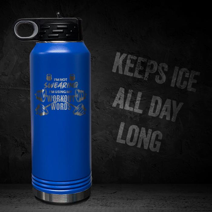 Workout Words - Personalized 32oz Sport Bottle