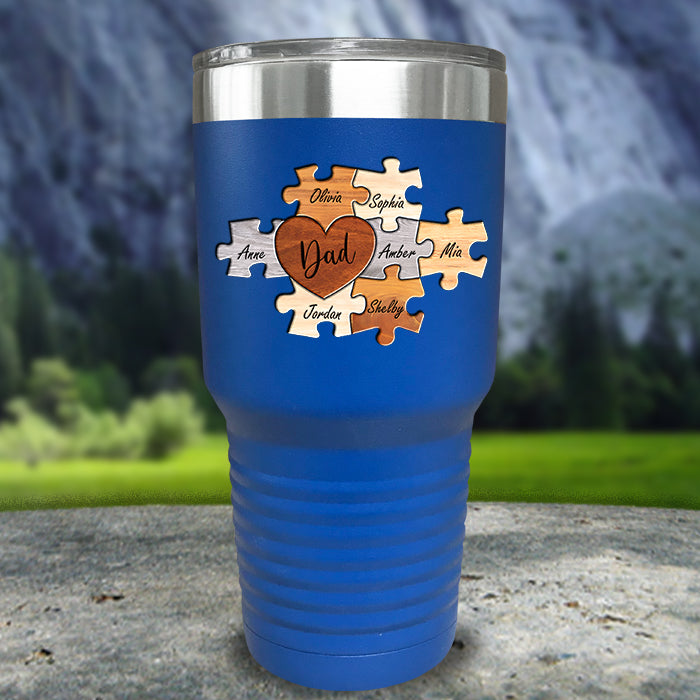 Mom And Dad Puzzle Personalized Color Printed Tumblers