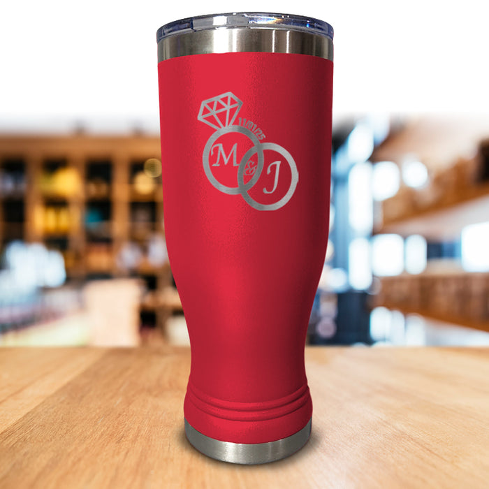 Diamond Ring Personalized Pilsner Style Tumbler