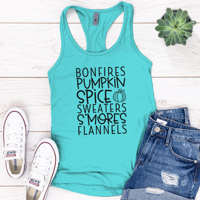 Bonfires And Pumpkin Spice Premium Tank Top