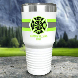 Personalized Firefighter FULL Wrap Color Printed Tumblers Tumbler Nocturnal Coatings 30oz Tumbler White 