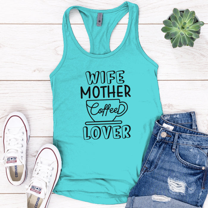 Wife Mother Coffee Lover Premium Tank Top