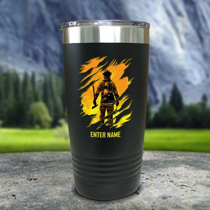 Personalized Into The Inferno Color Printed Tumblers Tumbler ZLAZER 20oz Tumbler Black 