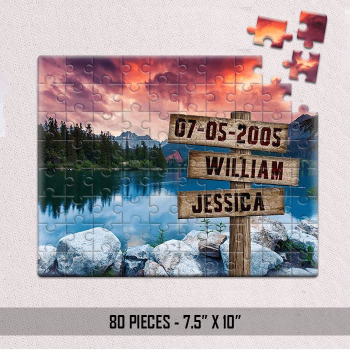 Personalized Lake & Love Jigsaw Puzzles