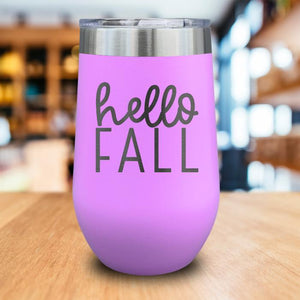 Hello Fall Engraved Wine Tumbler