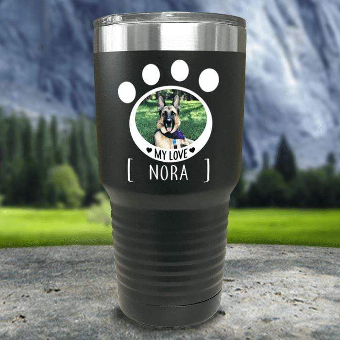 Personalized Pet Photo Color Printed Tumblers Tumbler Nocturnal Coatings 30oz Tumbler Black 