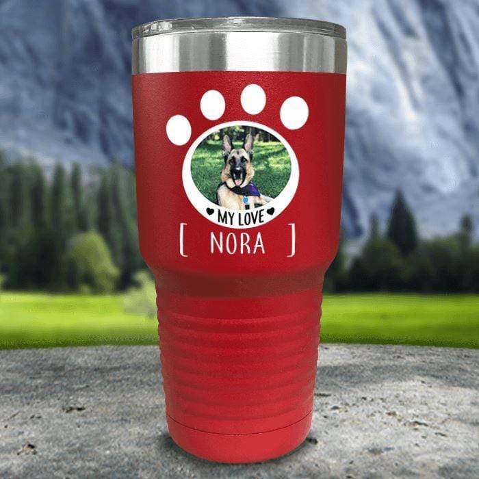 Personalized Pet Photo Color Printed Tumblers Tumbler Nocturnal Coatings 30oz Tumbler Red 