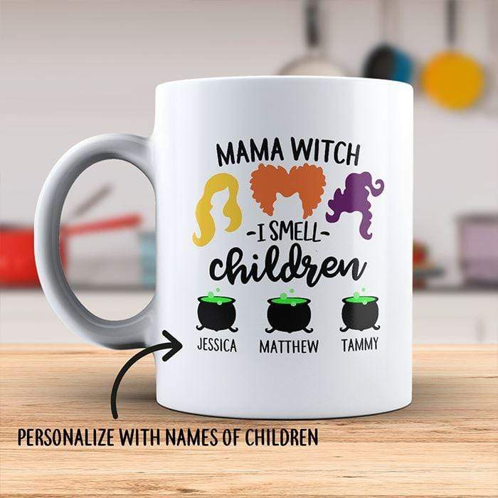 Mama Witch Personalized With Kids Name Halloween Mug Mugs Lemons Are Blue 15oz Mug 