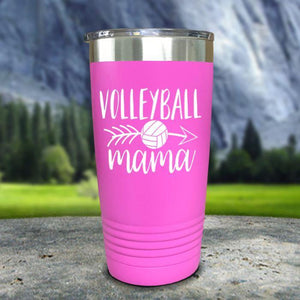 Volleyball Mama Color Printed Tumblers Tumbler Nocturnal Coatings 20oz Tumbler Pink 