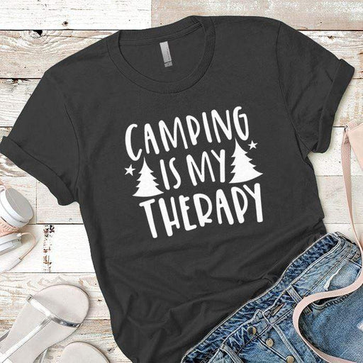 Camping Therapy Premium Tees T-Shirts CustomCat Heavy Metal X-Small 