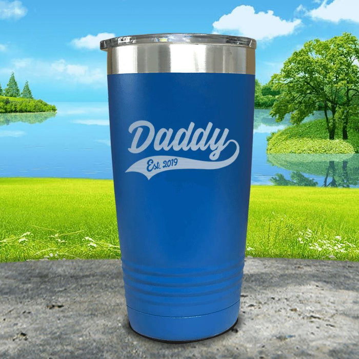 Daddy Est (CUSTOM) Engraved Tumbler Tumbler ZLAZER 20oz Tumbler Blue 