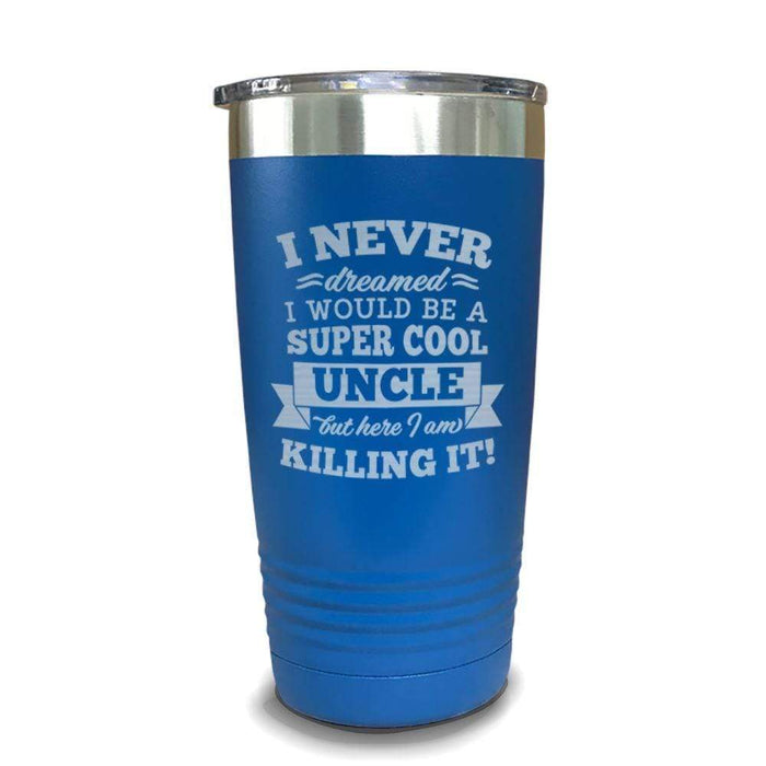 Super Cool Uncle Engraved Tumbler Engraved Tumbler ZLAZER 20oz Tumbler Lemon Blue 