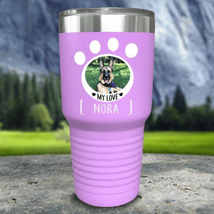 Personalized Pet Photo Color Printed Tumblers Tumbler Nocturnal Coatings 30oz Tumbler Lavender 