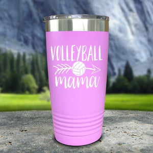 Volleyball Mama Color Printed Tumblers Tumbler Nocturnal Coatings 20oz Tumbler Lavender 