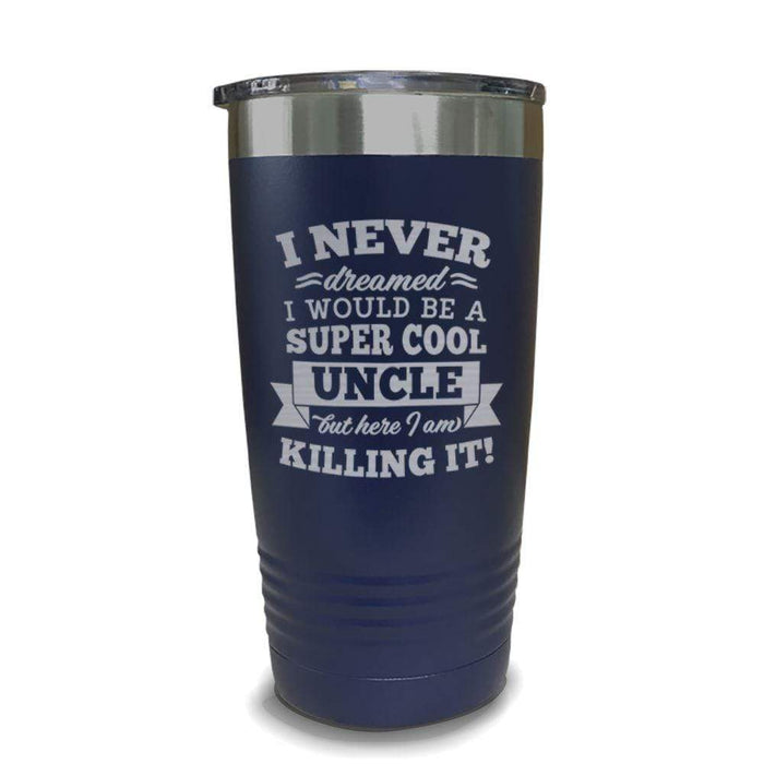 Super Cool Uncle Engraved Tumbler Engraved Tumbler ZLAZER 20oz Tumbler Navy 