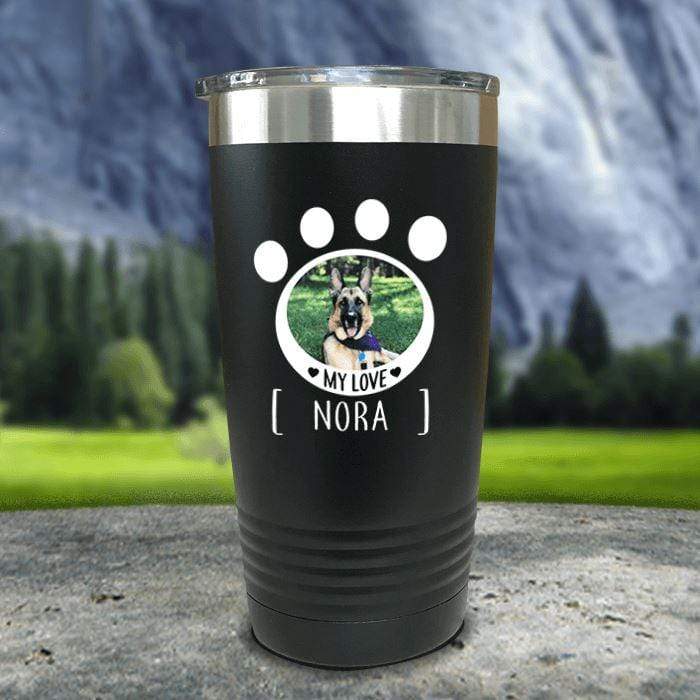 Personalized Pet Photo Color Printed Tumblers Tumbler Nocturnal Coatings 20oz Tumbler Black 