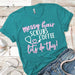 Messy Hair Scrubs Coffee Premium Tees T-Shirts CustomCat Tahiti Blue X-Small 