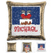 Personalized Santa Stuck In Chimney Christmas Magic Sequin Pillow Pillow GLAM Gold 