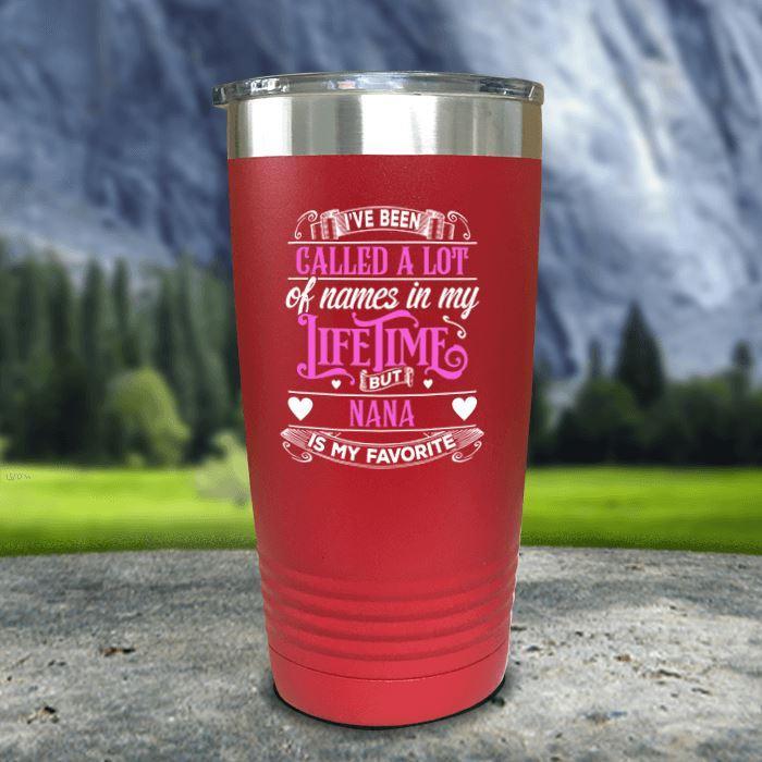 Personalized Grandparents Color Printed Tumblers Tumbler Nocturnal Coatings 20oz Tumbler Red 