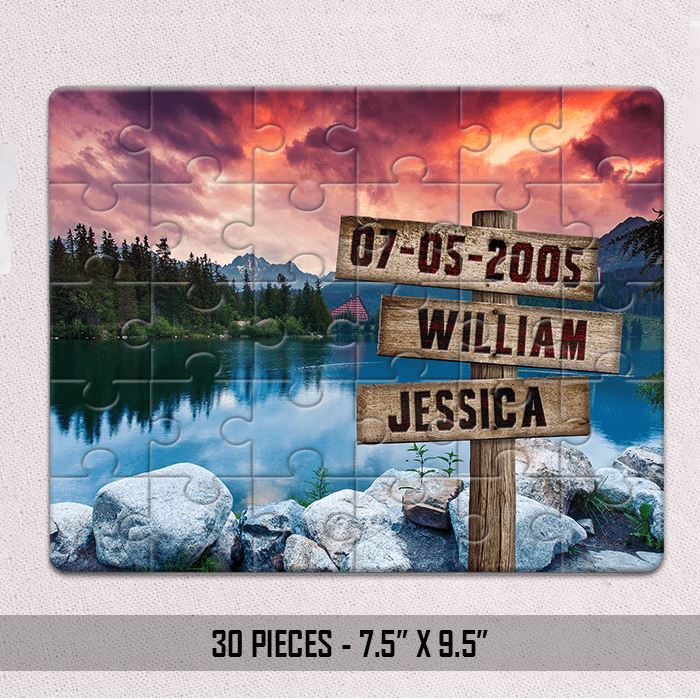 Personalized Lake & Love Jigsaw Puzzles