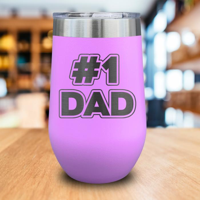 #1 Dad Engraved Wine Tumbler