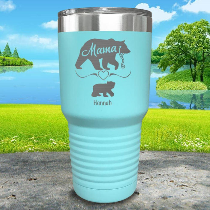 Mama Bear Nurse (CUSTOM) With Child's Name Engraved Tumblers Tumbler ZLAZER 30oz Tumbler Mint 