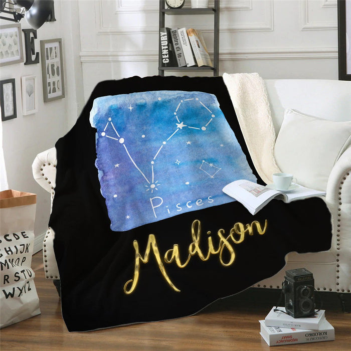 Zodiac Sign Personalized Blankets