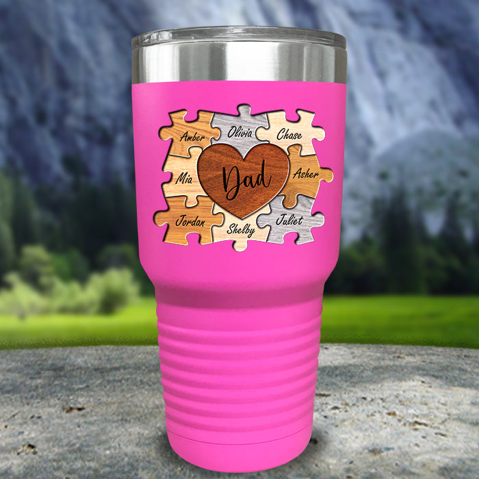 Mom And Dad Puzzle Personalized Color Printed Tumblers