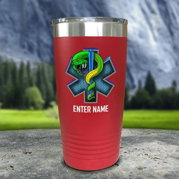 Personalized EMT Color Printed Tumblers Tumbler ZLAZER 20oz Tumbler Red 