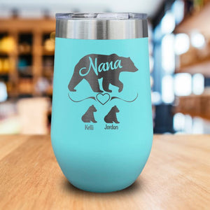 PERSONALIZED Grandparents Bear Engraved Wine Tumbler