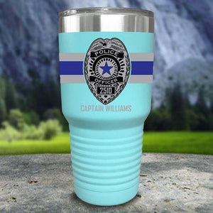 Personalized Police FULL Wrap Color Printed Tumblers Tumbler Nocturnal Coatings 30oz Tumbler Mint 