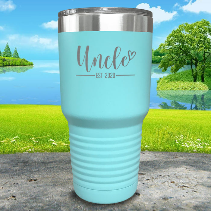 Personalized Uncle EST Script Heart Engraved Tumbler