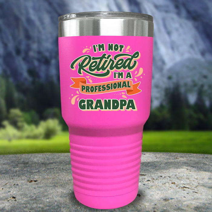 Retired Grandpa Personalized Color Printed Tumblers