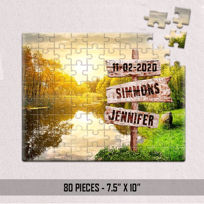 Personalized River & Love Sign Jigsaw Puzzles