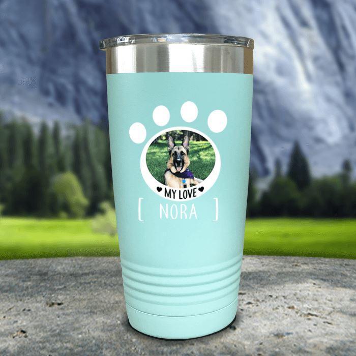 Personalized Pet Photo Color Printed Tumblers Tumbler Nocturnal Coatings 20oz Tumbler Mint 