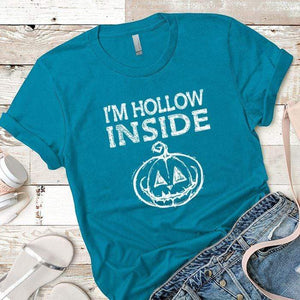 Hollow Inside Premium Tees T-Shirts CustomCat Turquoise X-Small 