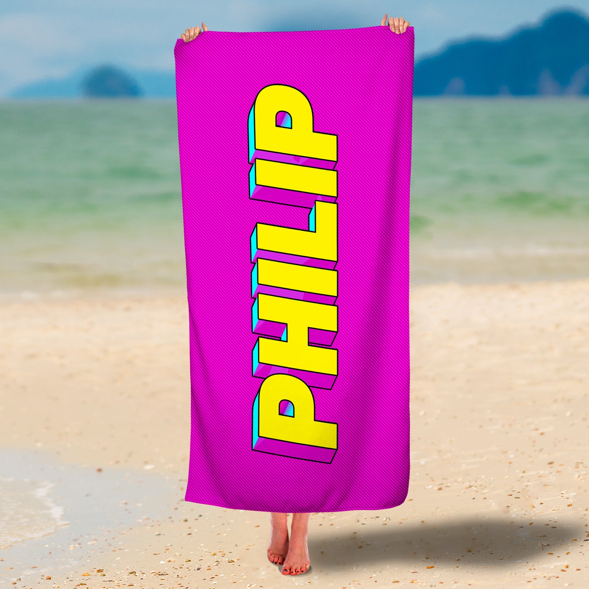 Personalized 90's Pop Premium Beach/Pool Towel