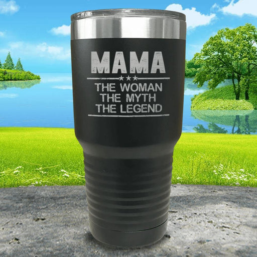 Mama The Woman Myth Legend Engraved Tumbler Tumbler ZLAZER 30oz Tumbler Black 