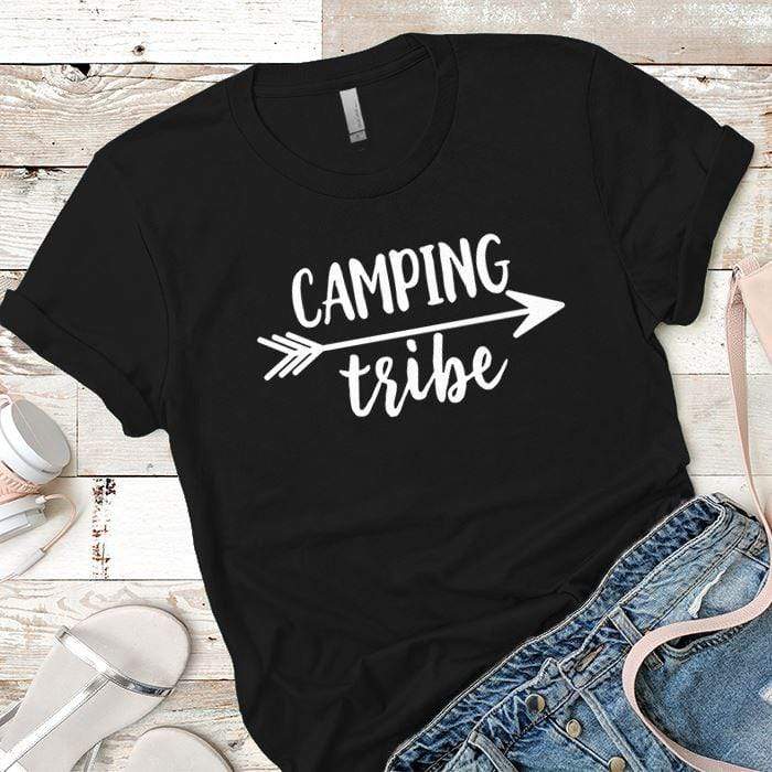Camping Tribe Premium Tees T-Shirts CustomCat Black X-Small 