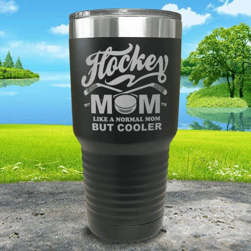 Hockey Mom But Cooler Engraved Tumblers Tumbler ZLAZER 30oz Tumbler Black 