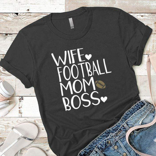 Football Mom Boss Premium Tees T-Shirts CustomCat Heavy Metal X-Small 