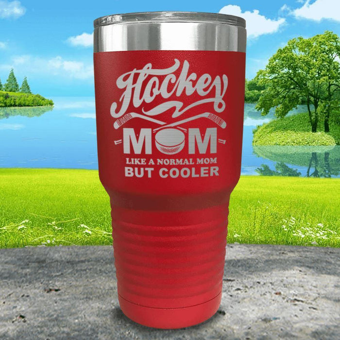 Hockey Mom But Cooler Engraved Tumblers Tumbler ZLAZER 30oz Tumbler Red 