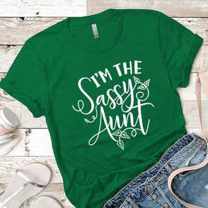 Sassy Aunt Premium Tees T-Shirts CustomCat Kelly Green X-Small 