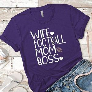Football Mom Boss Premium Tees T-Shirts CustomCat Purple Rush/ X-Small 