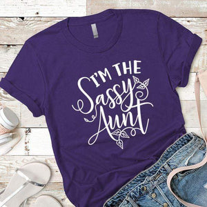 Sassy Aunt Premium Tees T-Shirts CustomCat Purple Rush/ X-Small 