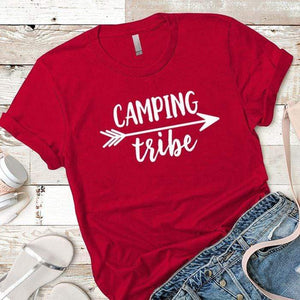 Camping Tribe Premium Tees T-Shirts CustomCat Red X-Small 